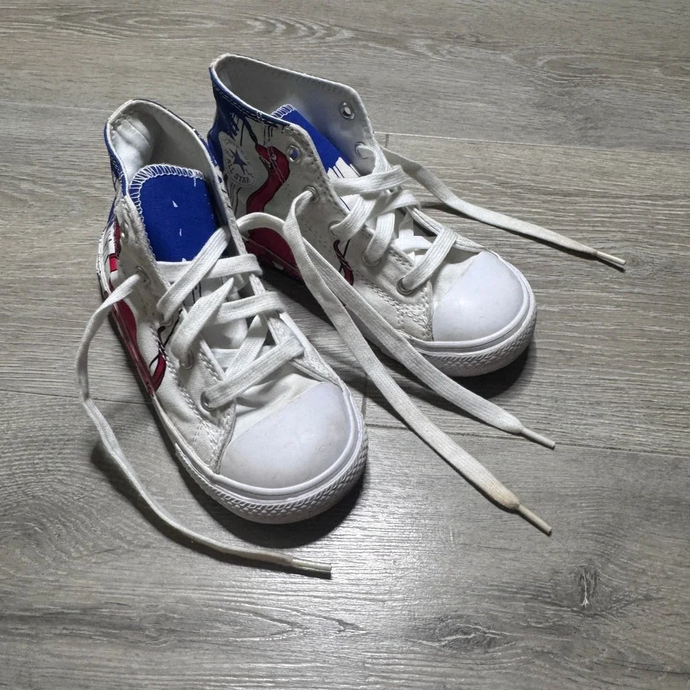 Converse Chuck Taylor All Star Dinoverse Kids High Top White Blue 763714C Sz 10